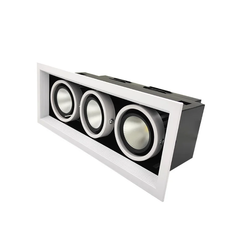 Led Grille Panel Light Store 9W Led Recessed Spotlight For Hotel  Project Lounge 3 Grilled Led Spotlight