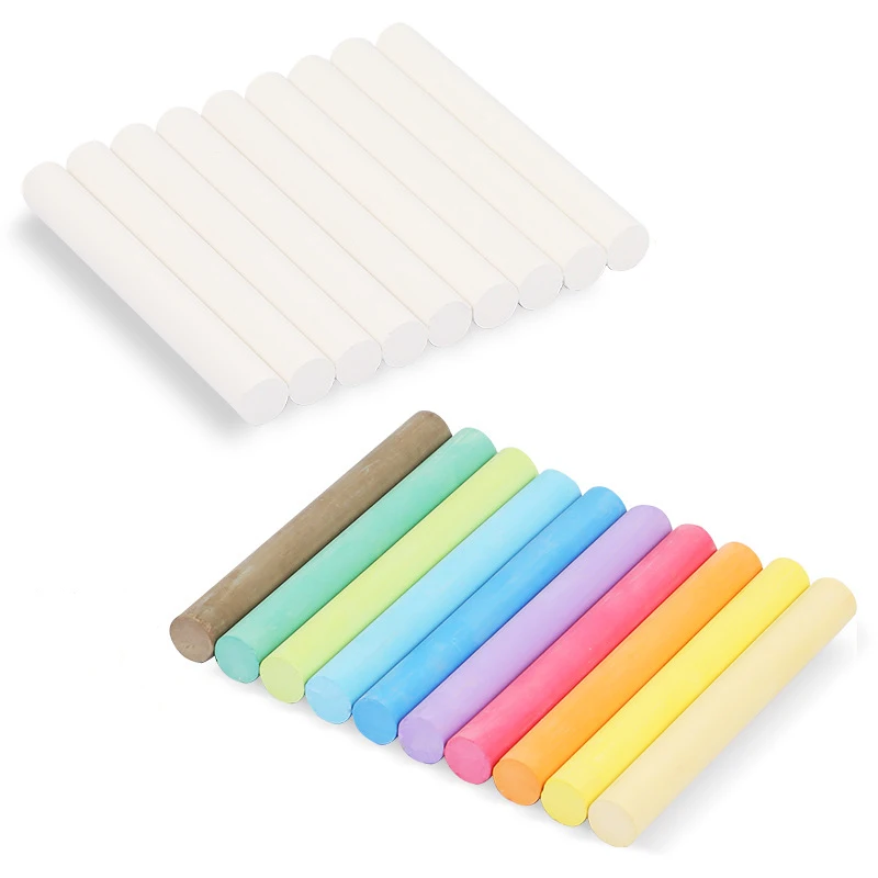 Wholesale bright color chalk sets white dustless school teaching chalk non toxic school chalk sets