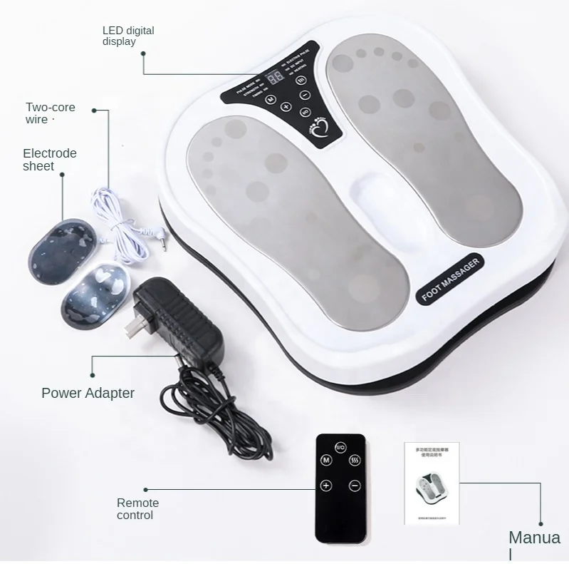 EMS Foot Massager Calf Tendon Muscle Stretching Hot Compress Acupoints Deep Massage with 6 modes foot with 2 TENS stickers