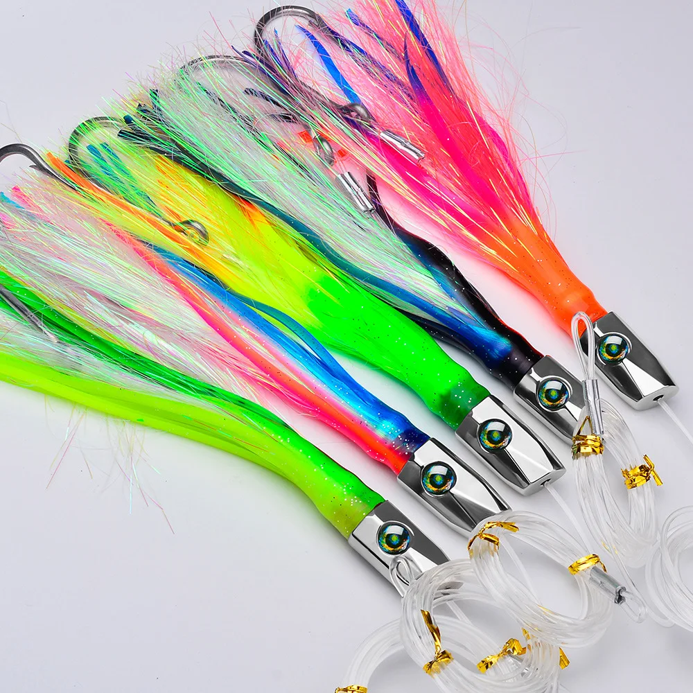 JETSHARK 22CM/85G Squid bait metal head octopus hook floating Popper fishing lure luminous