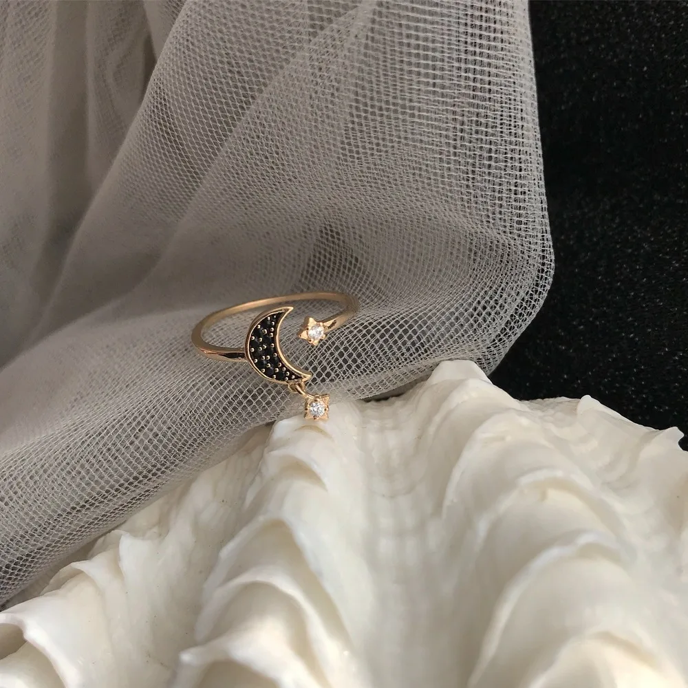 
Mysterious Moon Female Ring Gift For Girls Jewelry Swarovski 