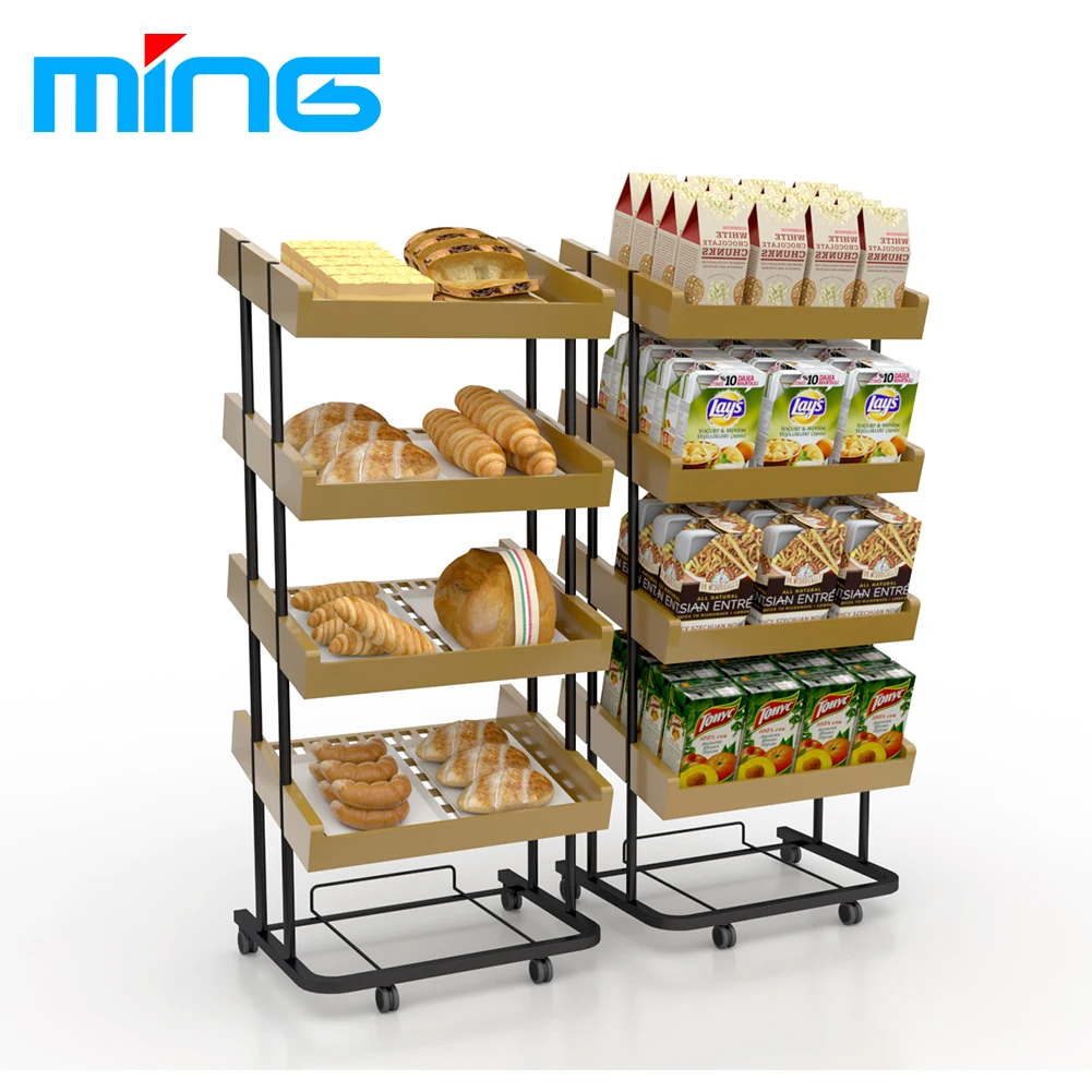 Supermarket Bread Shop Retail Wooden Display Racks
