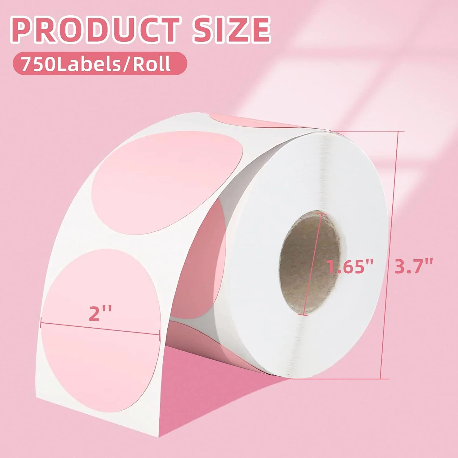 2 Inch Color Circle Thermal Printer Labels Roll,Self Adhesive Round Thermal Sticker Label for DIY Design Name Tags