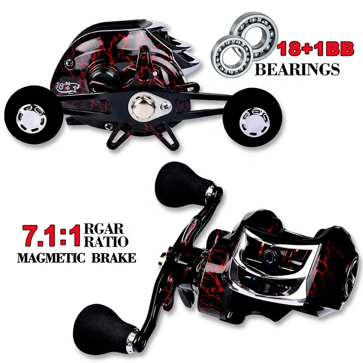 Hot Sell  High Speed  Baitcasting Fishing Reel 7.1 Gear Ratio 18+1BB 7Kg Brake Drag Metal reel