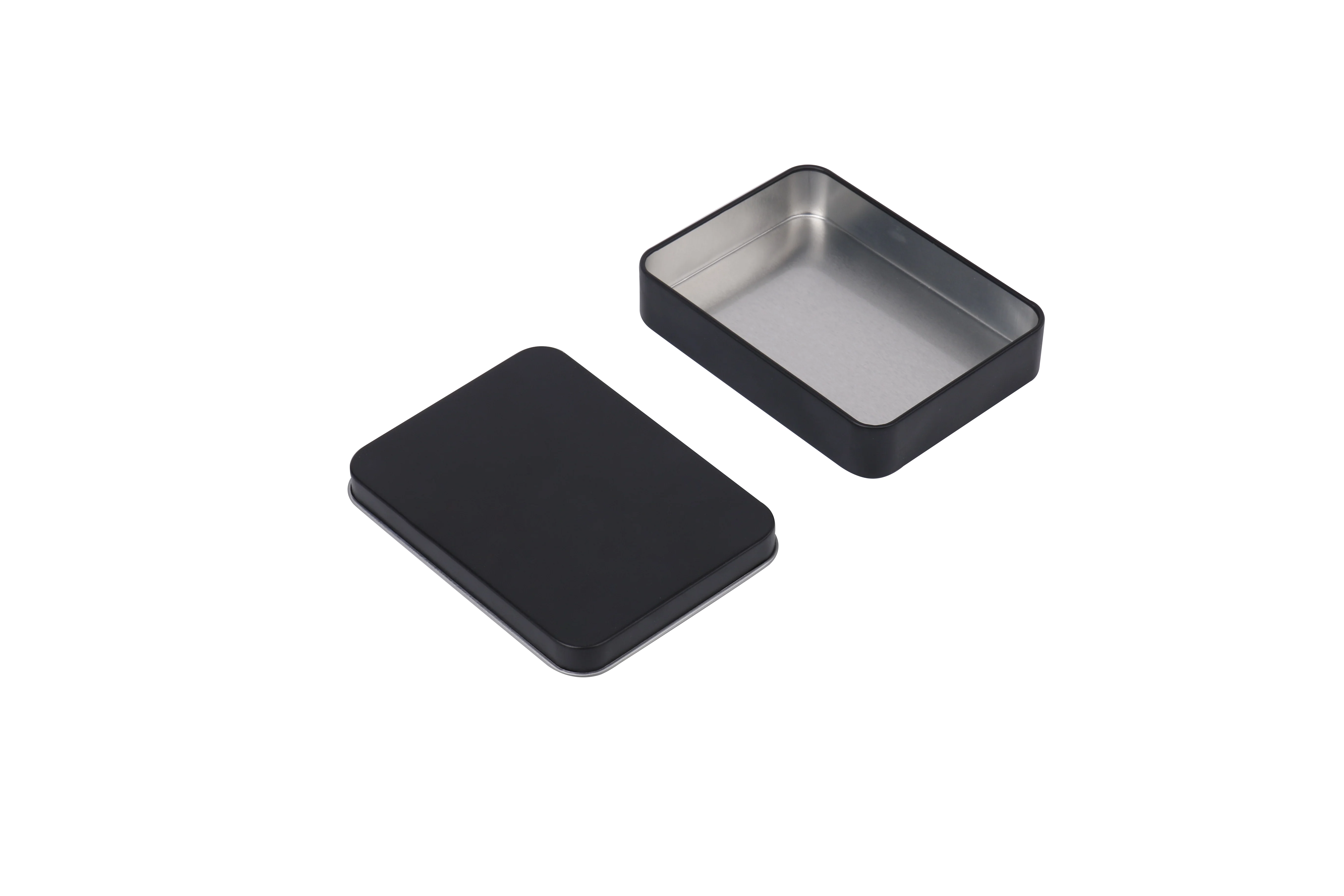 
High quality customized small square matte black tin box 