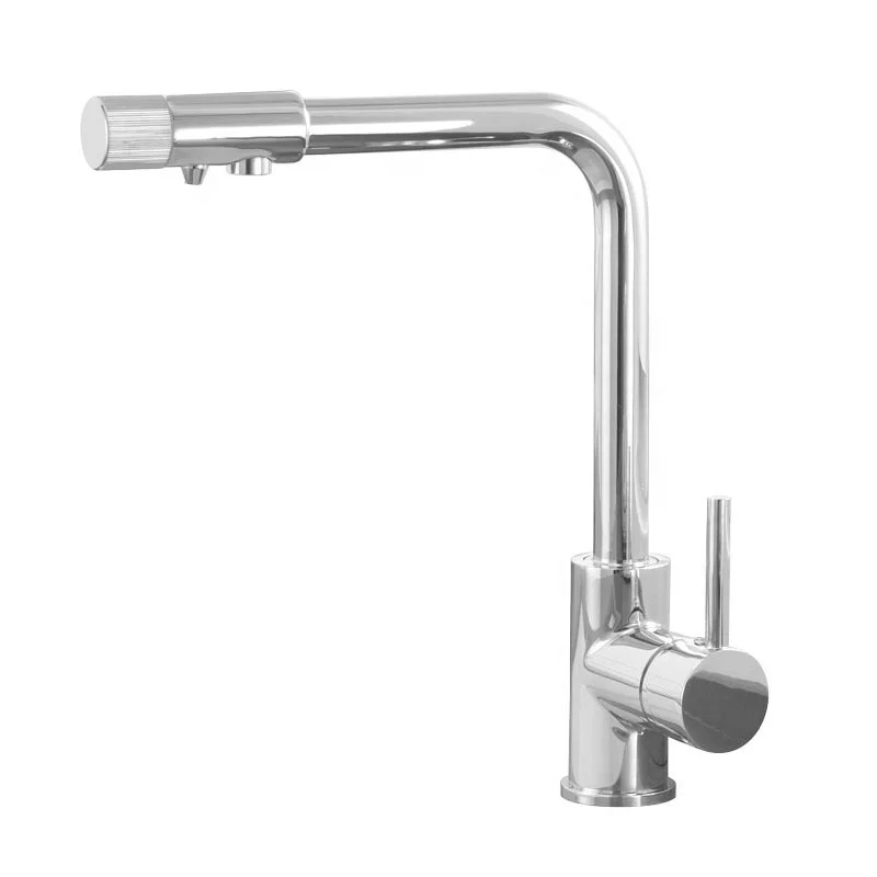 Палубы латунь питьевой воды фильтр 3 way кухонный кран очиститель воды, хромированный полированный кран для кухонной раковины