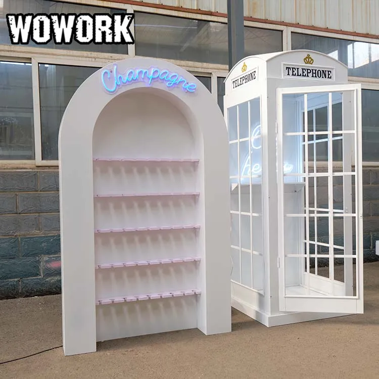 2024 WOWORK fushun big metal arch backdrop champagne wall cake stand wedding decoration for birthday party supplies