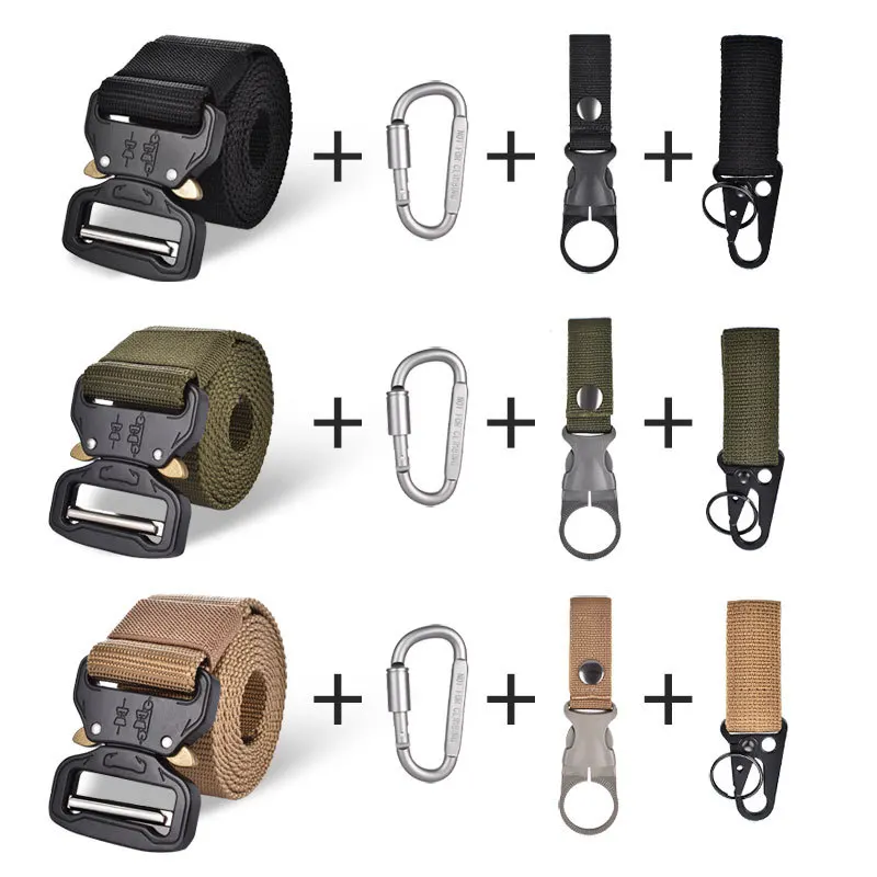 Special Forces Quick Release Emergency Tactical Belt Set Metal Buckle Combat Waist Belts