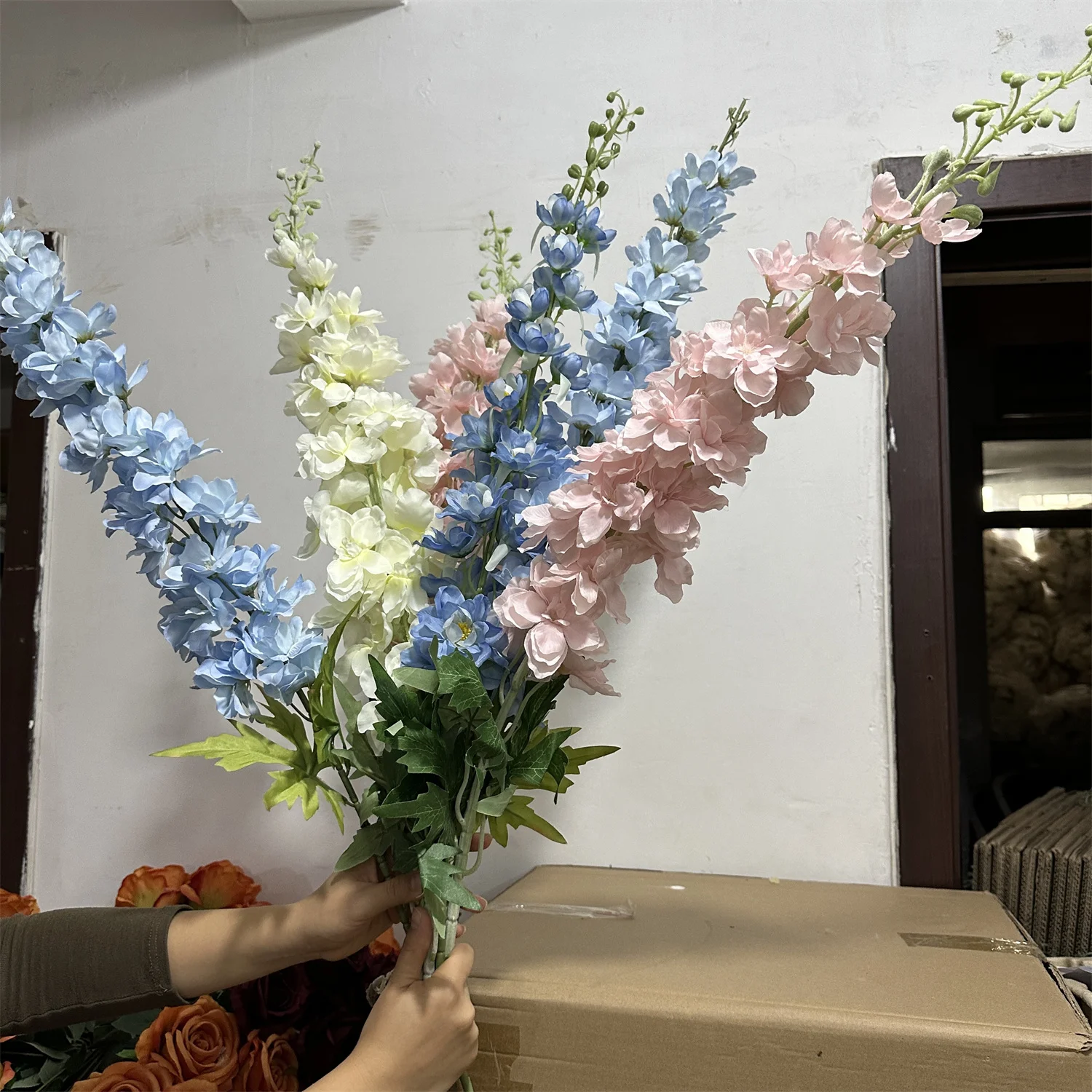 IFG Wholesale Artificial Big Delphinium Flower Arrangement for Wedding Arch Garland Decor