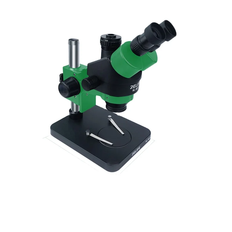 RELIFE RL-M3T-B1 7-45X Trinocular Stereo Microscope For Mobile Phone Motherboard Simul-Focal PCB Repair Rework Welding