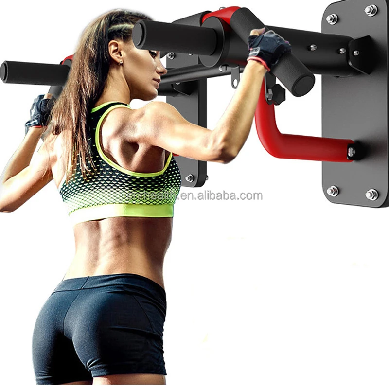  Home Wall Mounted Horizontal Bars Wide Anti-Slip Pad Gym Workout Chin Up Pull Training Bar Sport Fitness