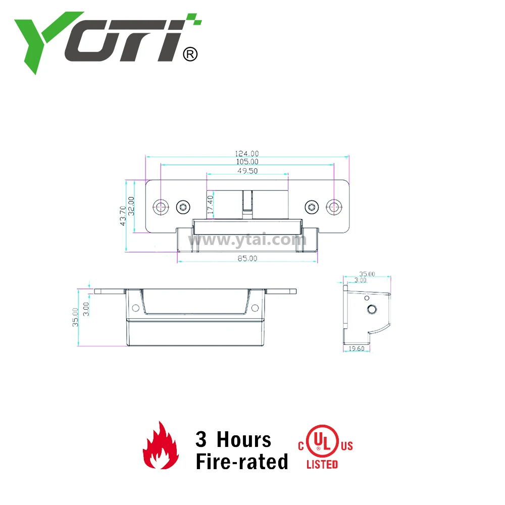 ES005 Heavy Duty Fail-Secure Door Lock For Swinging Door Electric Strike WIth Signal