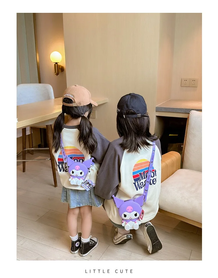 2024 New Sanrio Cartoon Cute High Quality Silicone Toys Kids Crossbody Anime Bag Phone Storage Outdoor travel bag Amazon TikTok