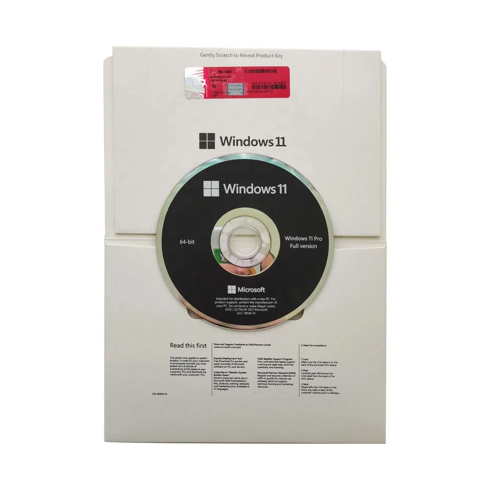 Windows 11 Professional Pro OEM DVD полный пакет Английский язык 12 месяцев