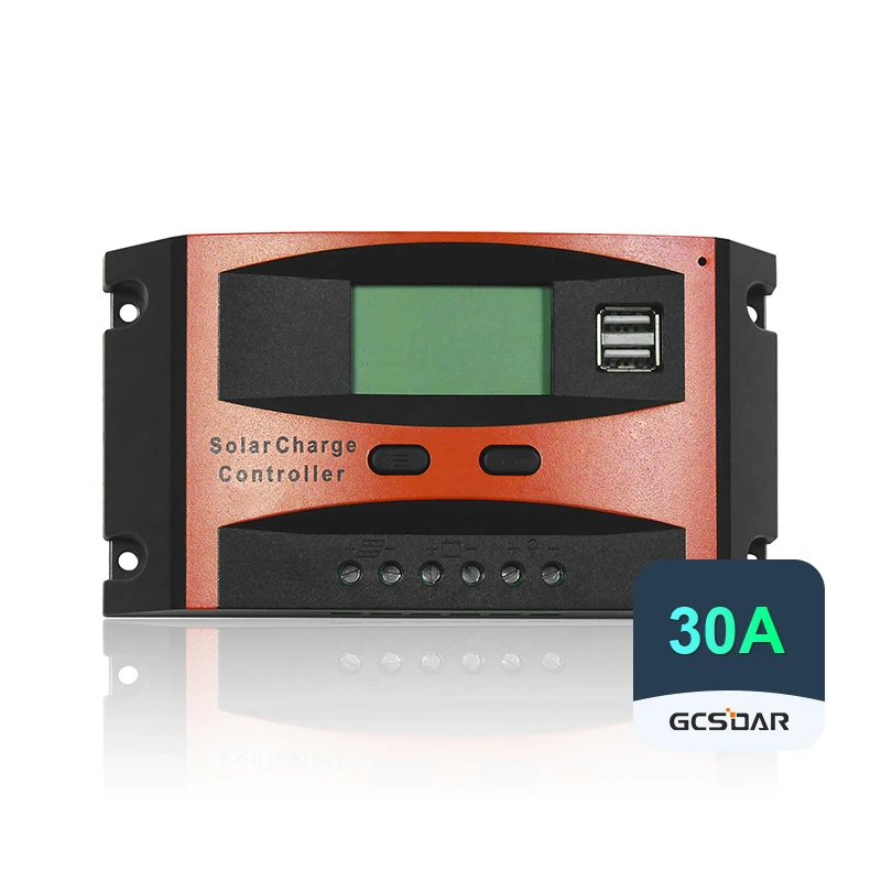 GCSOAR Clearance Price Goods in Stock 30A Pwm Solar Charger Controller for Sealed Gel Flood Iron Ion Lithium Battery