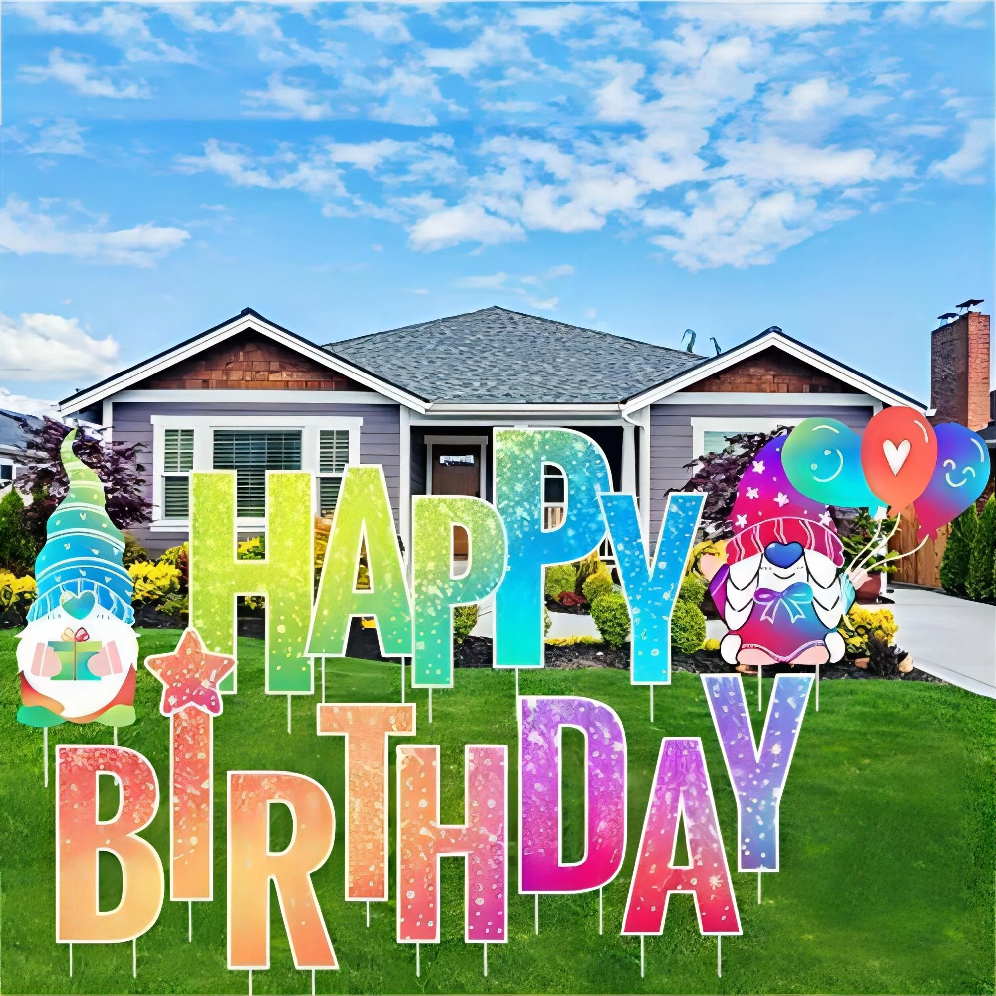 custom plastic corrugated board outdoor birthday letter yard corflute PP advertising sign card happy birthday coropast yard sign