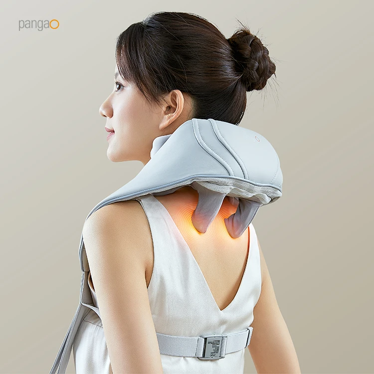 Portable Wireless Shiatsu Hot Compress Deep Tissue Acupressure Device Back Shoulder and Neck Massager Machine