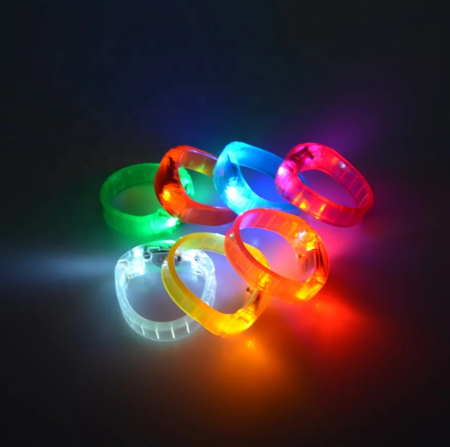 Concerts Hot Selling Flashing Colorful Multi Color Sound Activated LED Wristband 3 Flashing Modes