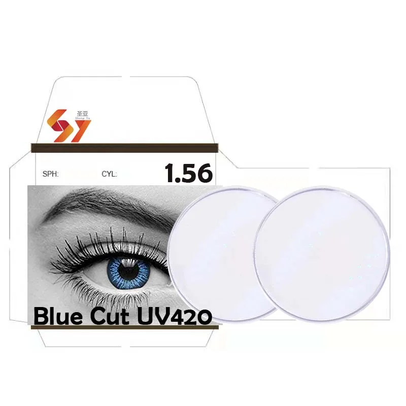 1.56 hmc Blue Cut uv420 Blue Block super hydrophobic Lens China Manufacturer Good Quality optical Lenses blue cut glasses lens