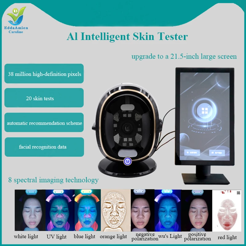 3d Skin Scanner Ai Technology Care Facial Analyzer Scope Diagnosis Machine Big Screen Uv Skin Scanner Analyzer