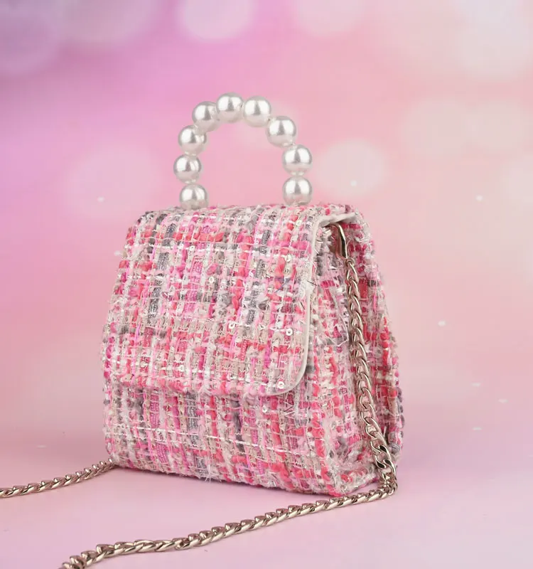 
Custom luxury clutch crystal party tweed coin purses for women 