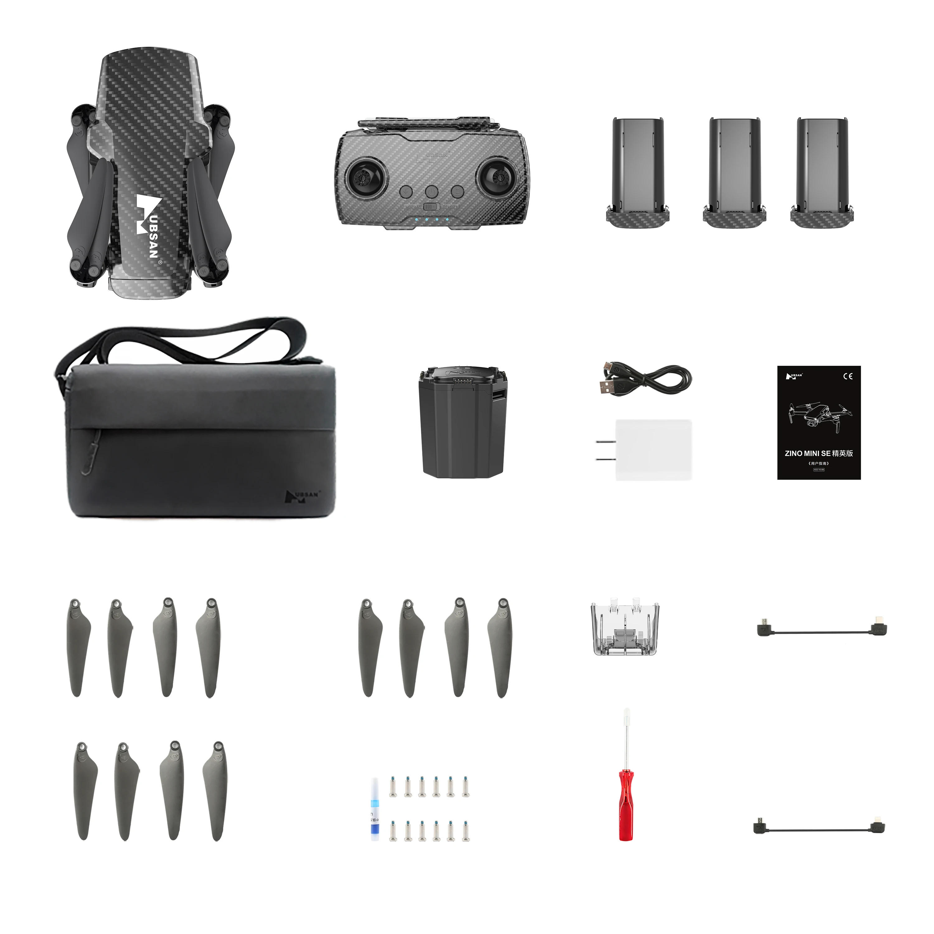 Hubsan ZINO MINI SE Refined R Elite Combo Version Drone 5G WiFi 10KM FPV 4K 30FPS 3-Axis Gimbal 45mins Brushless Foldable GPS Qu