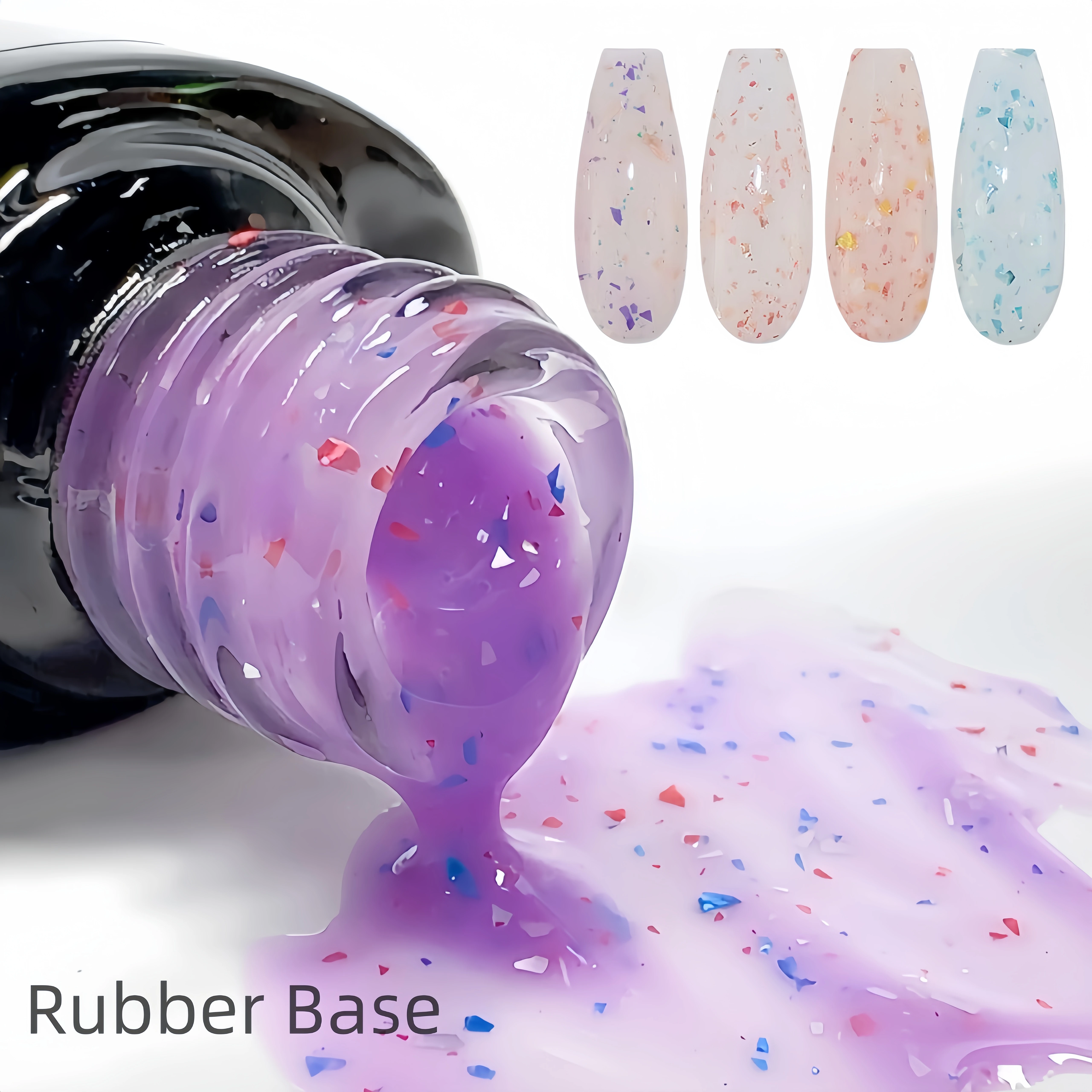 OEM/ODM 600+ Colors Nail Art Design Shimmer Sequins Thick 2 In 1 UV Glitter Rubber Base Gel