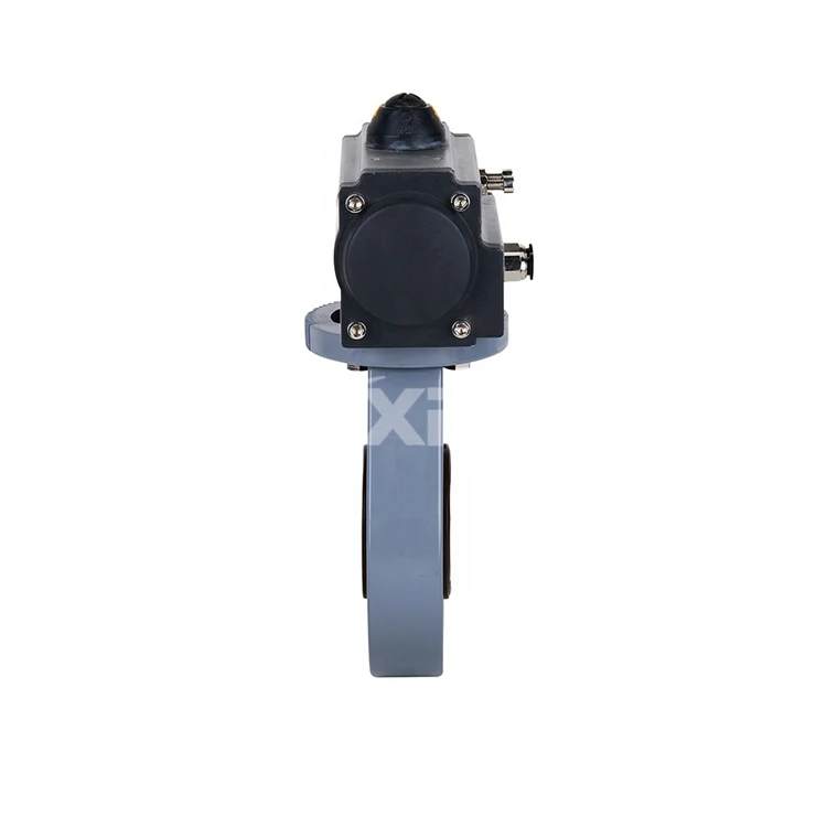 Factory Directly 4' Pvc Upvc Plastic Seat Wafer Type Pneumatic Butterfly Valve
