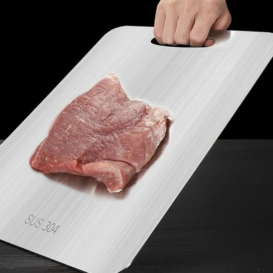 SUS-304 Strong Durable Easy Clean Large Chopping Boards Stainless Steel Cutting Board for Kitchen