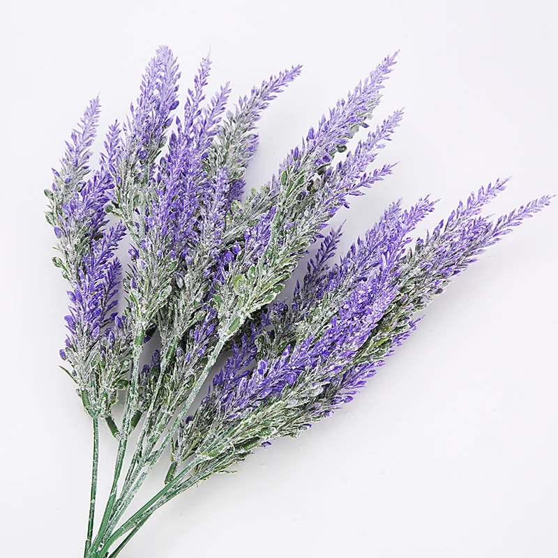 Hot Sale Artificial Flowers Plastic Lavender Flower Bouquet 5 Branches For Outdoor Garden Decoration