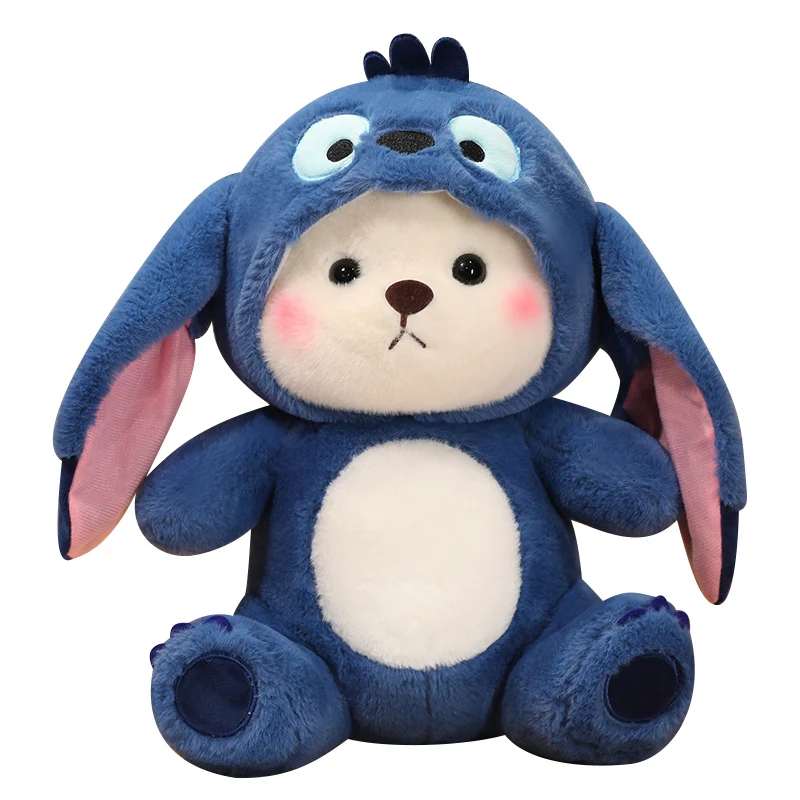 25CM Wholesale stitch teddy bears plush toy valentines gift Strawberry Cute Bear Doll Stitch Plush Toy Stuffed plush Teddy Bear