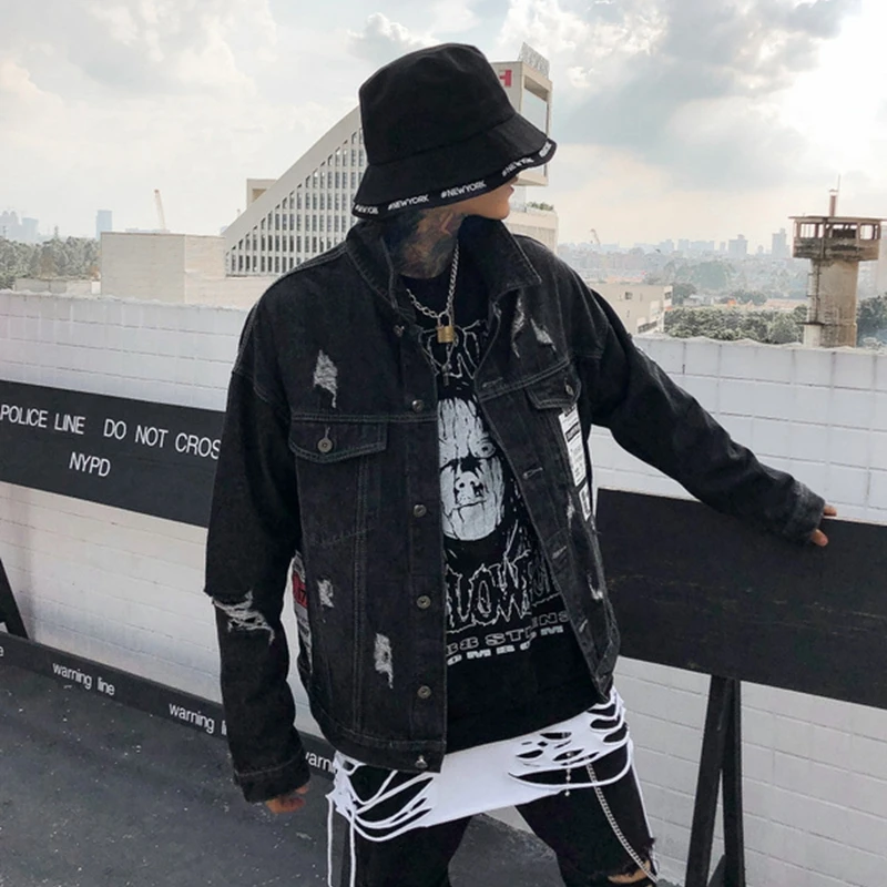 
Good Quality Fashion Street Style Jacket Black Jean Coat For Boy Latest Coat Styles For Men 