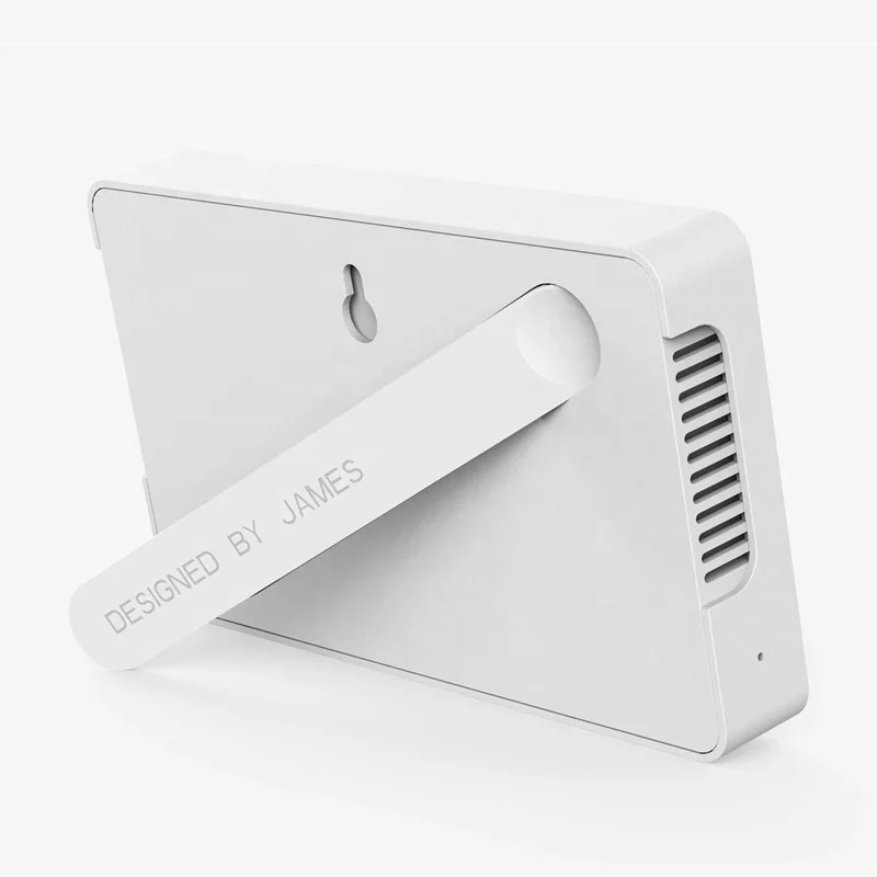 Upgraded Version Plastic Touch Rechargeable Mini LCD Electronic Digital Thermometer Hygrometer With Weather Alarm Clock