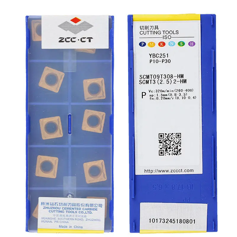 ZCC.CT высокая износостойкость Cnc карбидная вставка SCMT09T304-HM упаковки YBC252 SCMT120408-HM