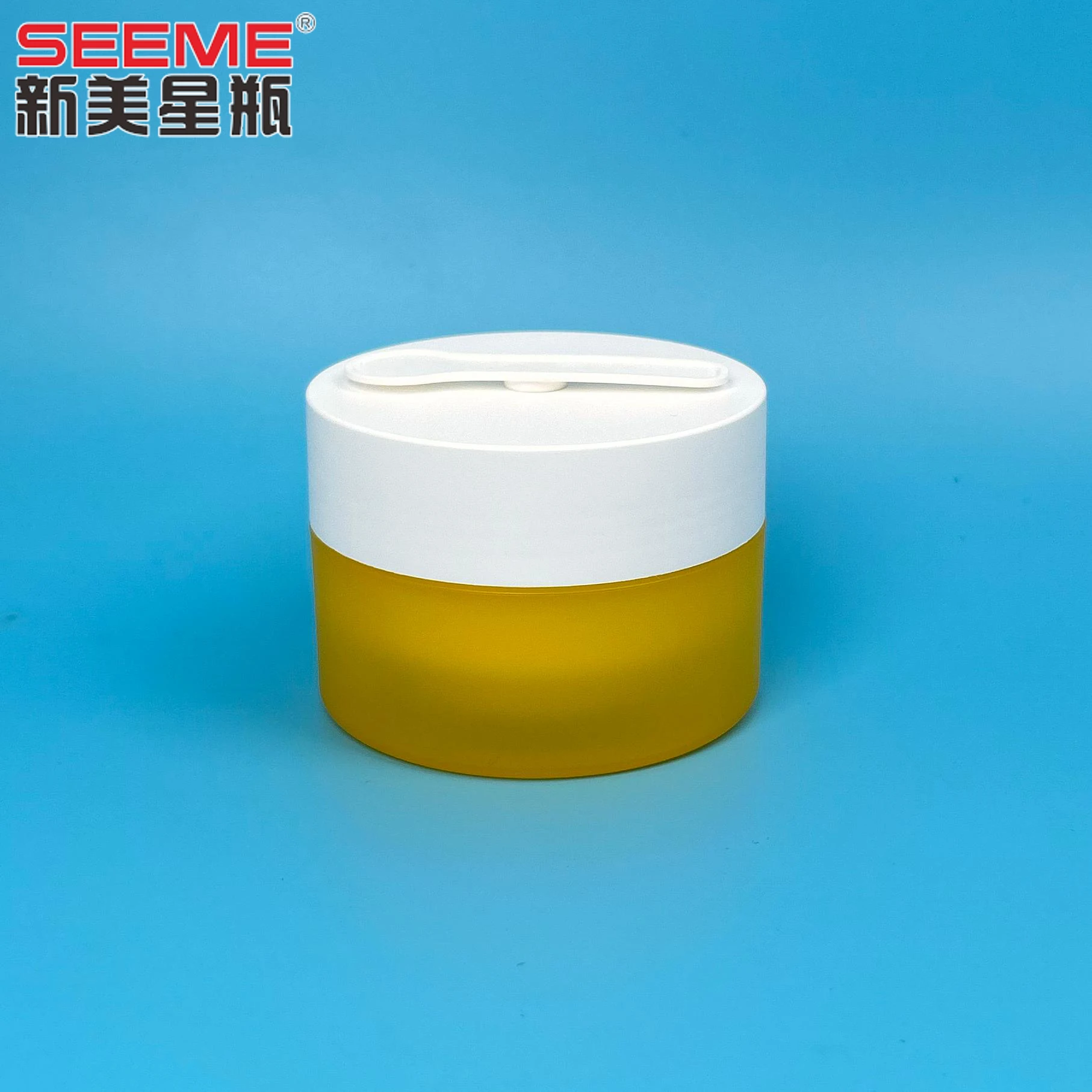 100ml plastic  PP double wall  cleansing cream jar with spoon