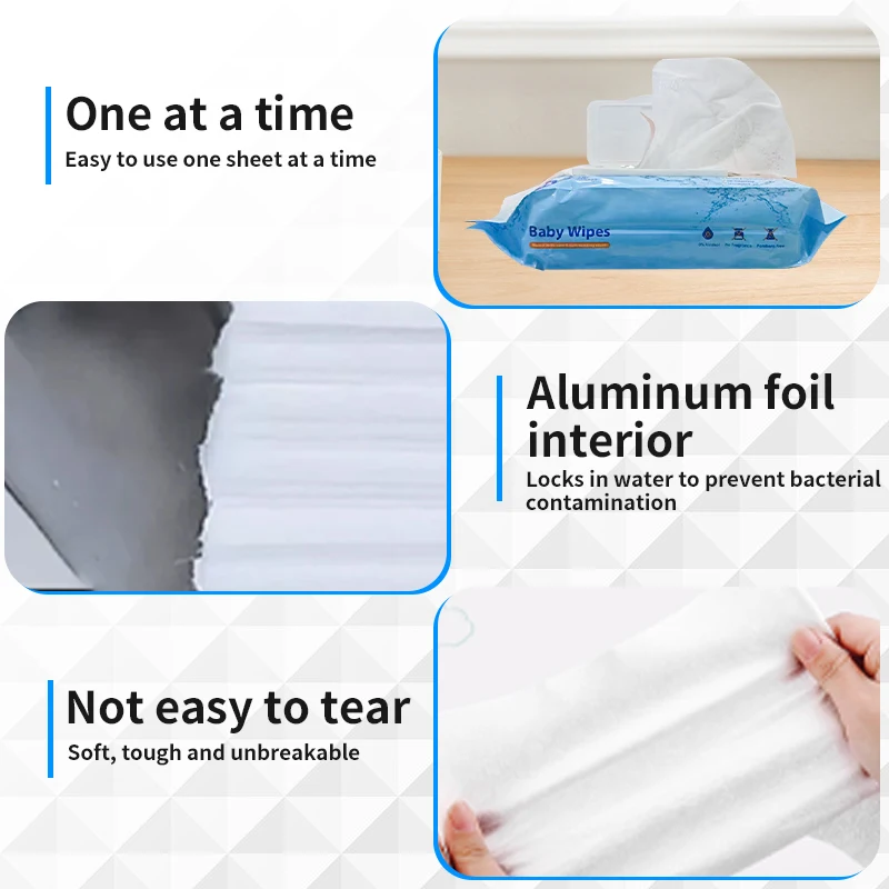 2023 Natural Organic Baby Wipes Biodegradable Water  Baby Sensitive Skin Wet Wipe Baby Wipes Wholesale