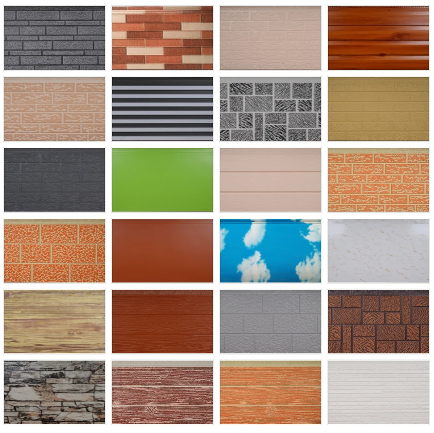 Commercial Light Steel Modular Home Prefab House Insulated Decoration Polyurethane(Pu) Foam Wall Board Metal Carved Rigid Panel