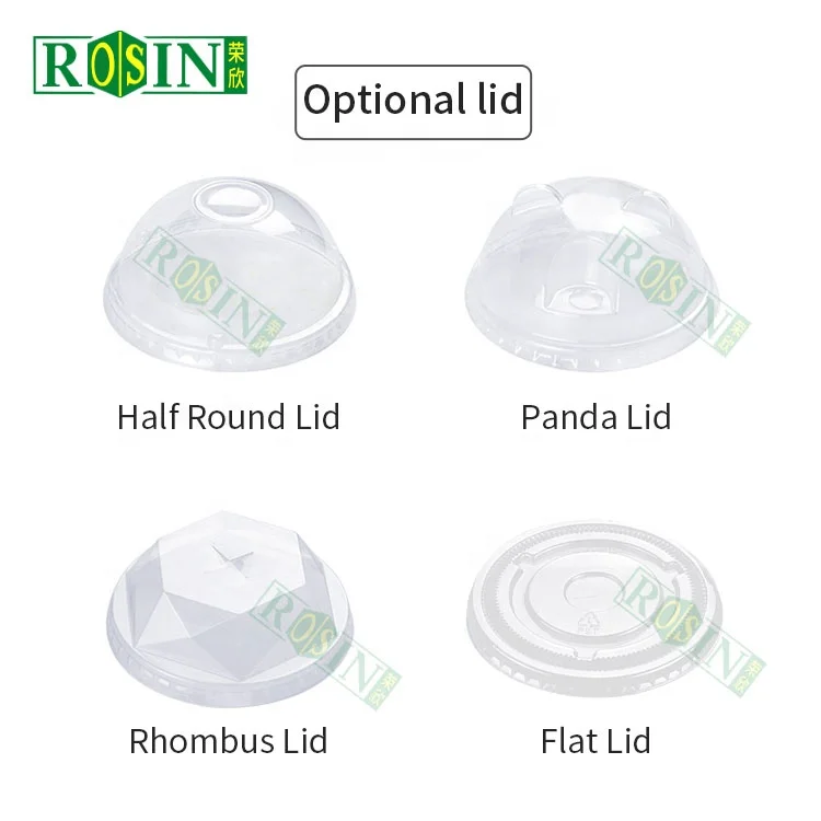 Wholesale PP Cups juice cup 16oz 24 oz printed logo disposable plastic with dome lid boba bubble tea cup