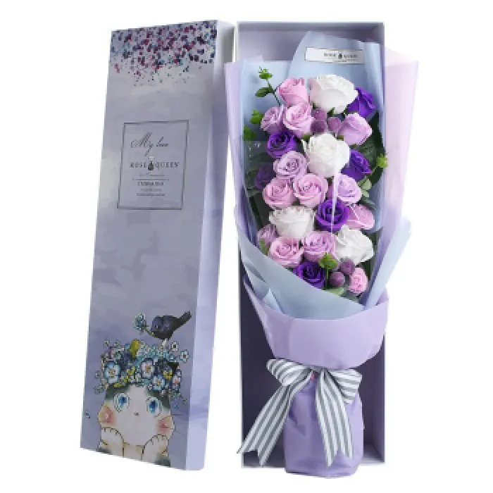 New Idea Mothers Day Gift Bouquet Rose Artificial Forever Rose Soap Flower Wholesale Luxury Gift Box Big Rose Bouquet