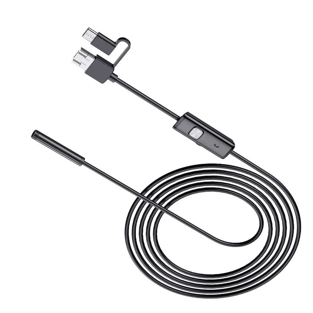 Hot Sale 7mm Waterproof IP67 Rigid Cable 3IN1 Flexible Industrial Pipe Borescope Endoscope Camera For Android USB OTG