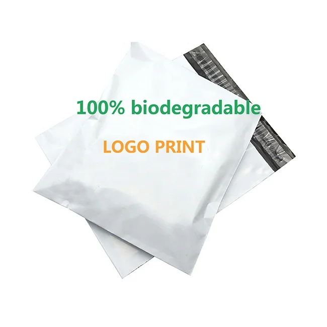 custom logo print 100% bio degradable plastic postage courier bags compostable poly mailer biodegradable shipping mailing bags