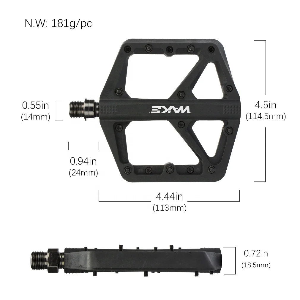 MTB pedal bearing non-slip lightweight nylon fiber pedal suitable for BMX MTB 9/16 inch WAKE pedal