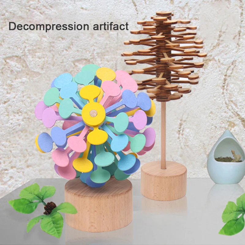 Puzzle Toy Wooden spinning lollipop MZM.p.15 vibrato with the same Fibonacci sequence creative ornaments decompression toy top