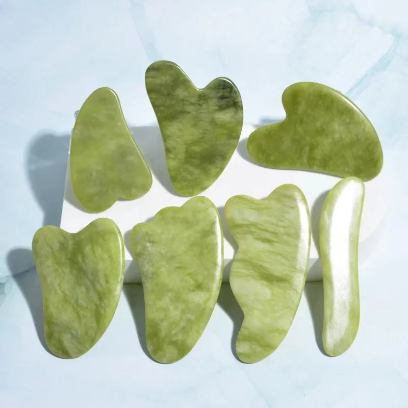 Wholesale natural beauty quartz gua sha jade set face massage gua sha stone tools