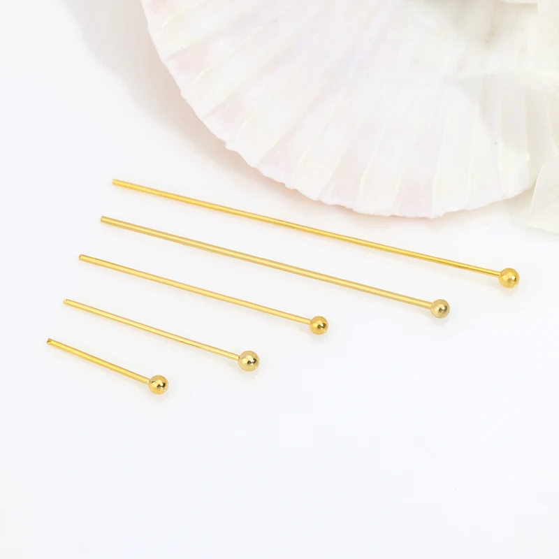 Wholesale DIY pearl jewelry earrings accessories stainless steel gold plated solid ball needle stud earrings