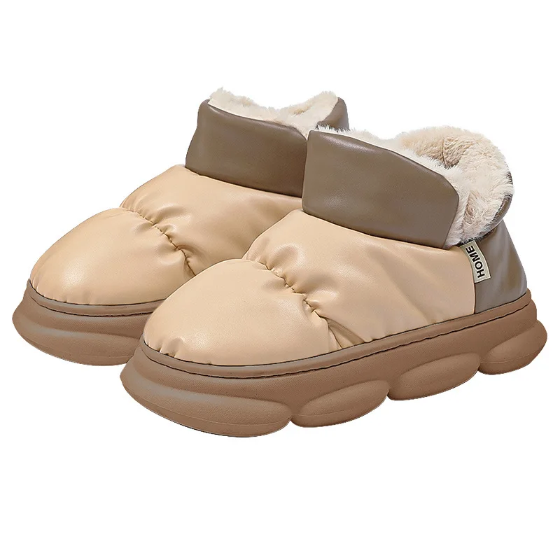 2024 Fashion Winter Brand Plush Cotton Slippers Women Flats Shoes Platform Casual waterproof Home Slippers boots  for Women