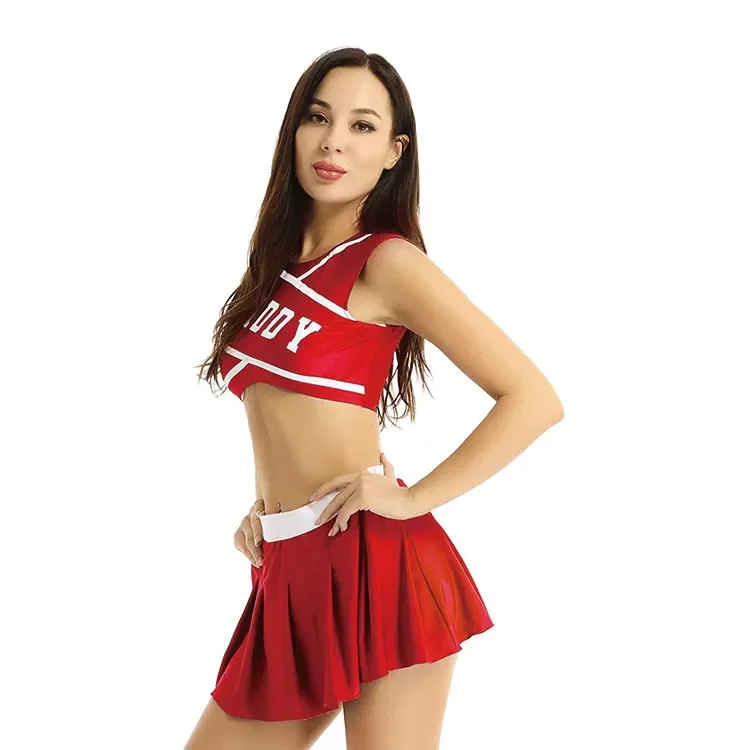 Ladies custom Cheerleader Costume School Girl Outfits Fancy Dress Cheer Leader Uniform Mini Pleated Skirt Cheerleader Costume
