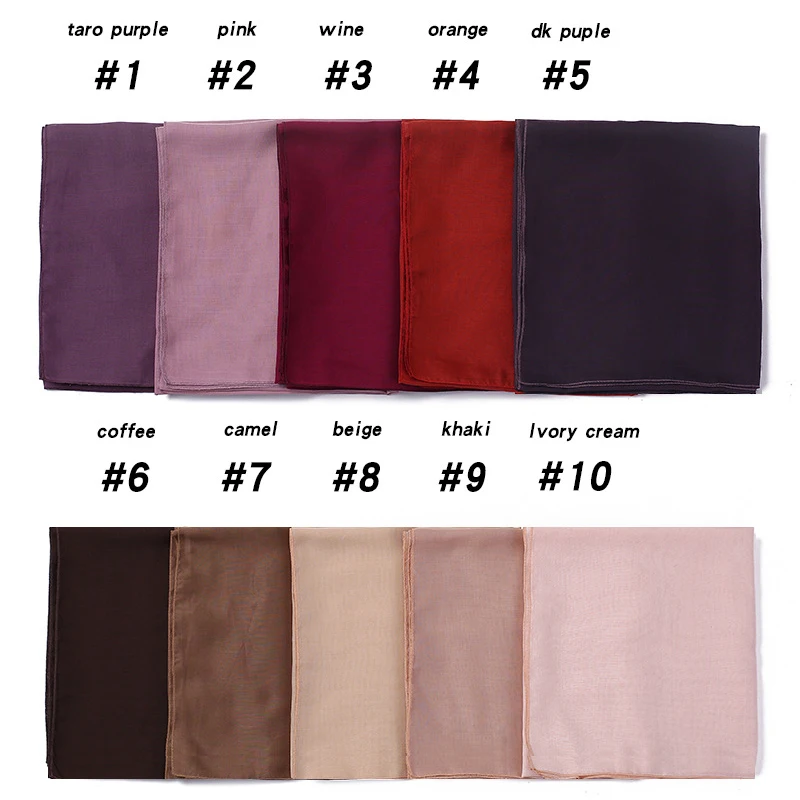 115*115cm Wholesale Cheap Cotton Hijab solid colors Malaysia Voile