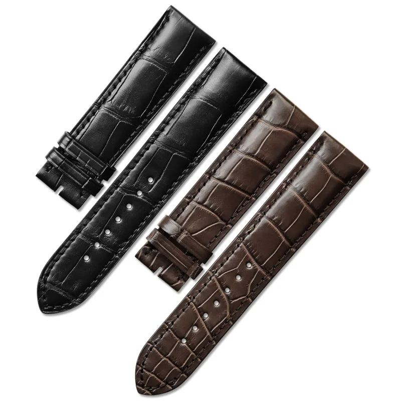 wholesales high quality 21mm black brown Genuine  Alligator watch band strap generic JLC 604 0420  Alligator band