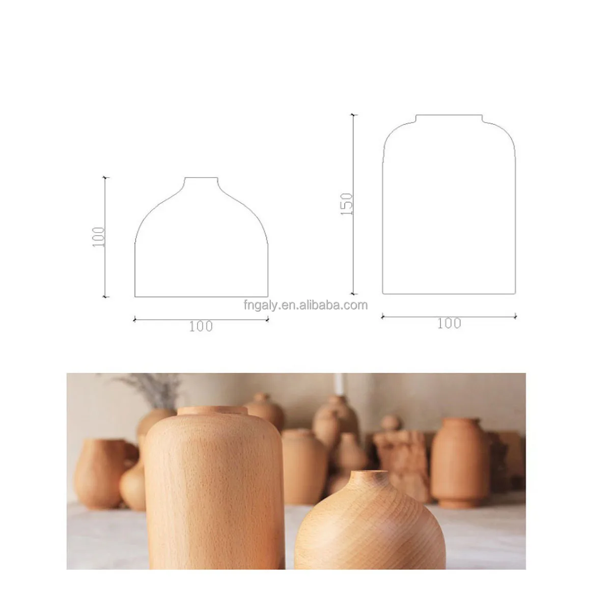Деревянная ваза для цветов на заказ, креативные большие маленькие деревянные вазы для стола, домашний декор